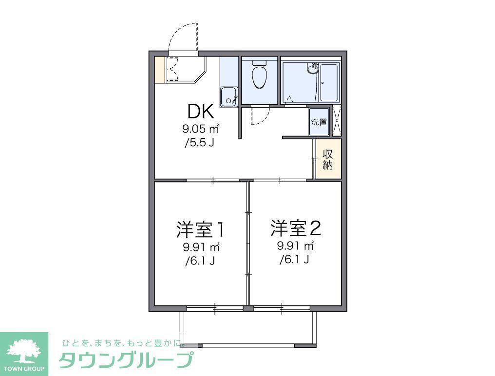 レオパレスKOYAMA(2DK/2階)の間取り写真