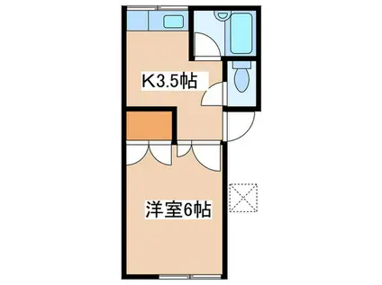 コーポオカベB(1K/2階)の間取り写真