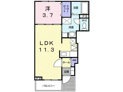 マリアージュ(1LDK/1階)の間取り写真