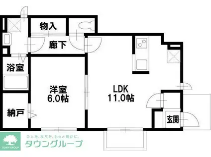 グレイスフルK(1LDK/1階)の間取り写真