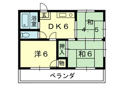 メゾン上ノ郷A(3DK/2階)の間取り写真