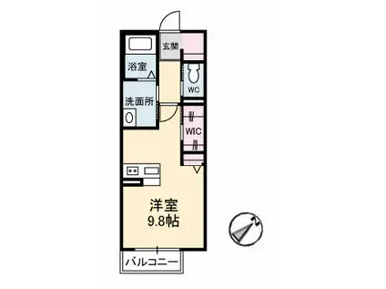 アプリコット南花岡(ワンルーム/2階)の間取り写真