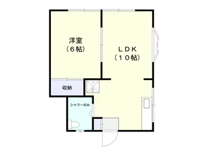 フラワーハイツ(1LDK/2階)の間取り写真