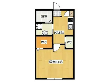 JAROW(1K/1階)の間取り写真