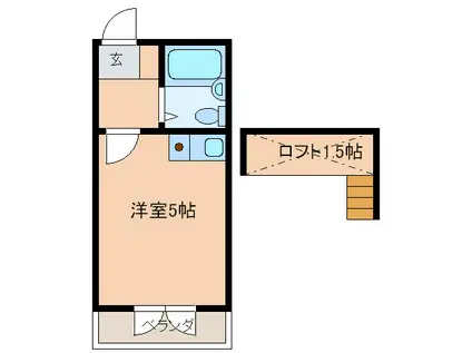 エンクルらんど坂(ワンルーム/2階)の間取り写真