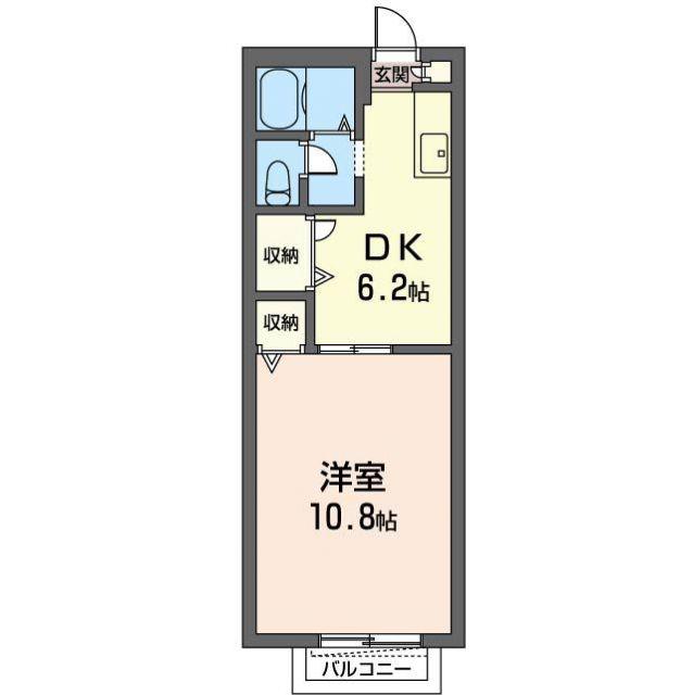ラフィーネ(1DK/1階)の間取り写真
