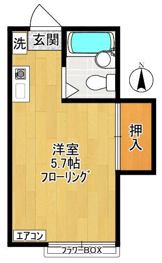 MYハイツ(ワンルーム/2階)の間取り写真