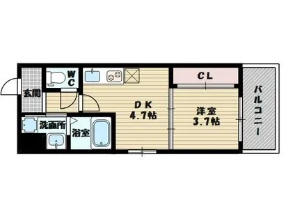 ELSIA SHINOSAKA(1DK/7階)の間取り写真