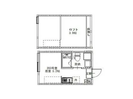 AXIS青砥(ワンルーム/2階)の間取り写真