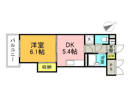 ハウスエーヌ西十日市(1DK/2階)の間取り写真