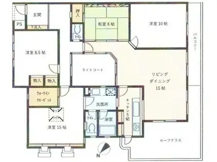 パストラーレ目黒(4LDK/3階)の間取り写真