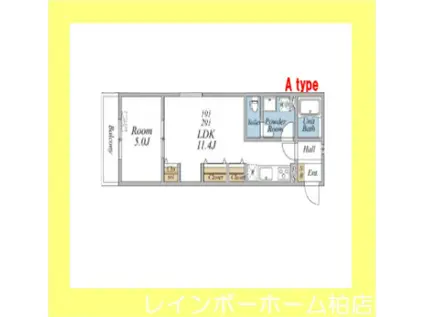 リブリ・南柏II(1LDK/2階)の間取り写真