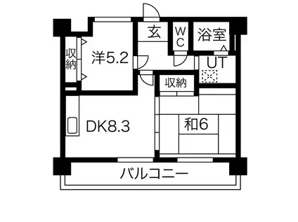 サンフォレソノダ(2DK/6階)の間取り写真