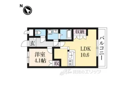 ボヌール・エスパースⅡ(1LDK/2階)の間取り写真