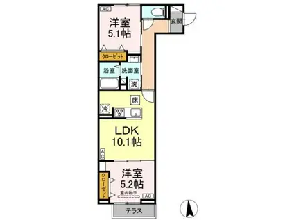 高島平9丁目PJ(2LDK/1階)の間取り写真