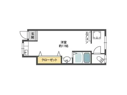 JS豊中 B棟(ワンルーム/1階)の間取り写真