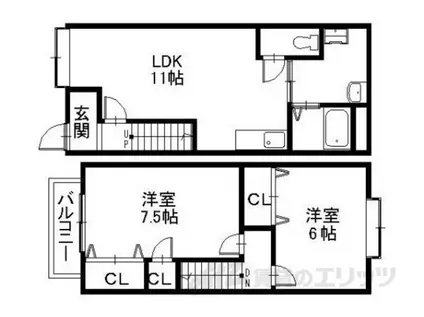 プチシャンブルいずみ2(2LDK/2階)の間取り写真