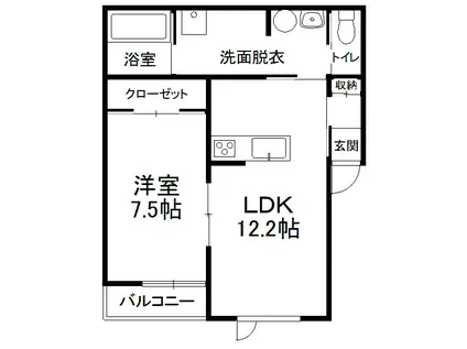 TOWN KINO 8(1LDK/2階)の間取り写真