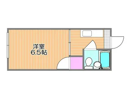 さくらコート下伊福(1K/3階)の間取り写真