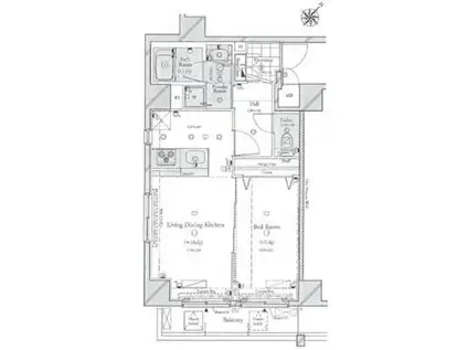 コンシェリア・デュー勝どき(1LDK/8階)の間取り写真