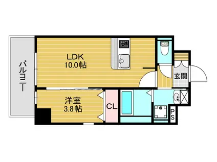 ボンヌ・サンテ枚方公園駅前(1LDK/3階)の間取り写真