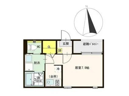 SEARCH RIGHT淡路町(1K/1階)の間取り写真