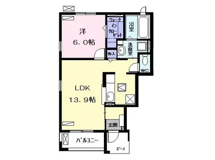 グランツコートKK IV(1LDK/1階)の間取り写真