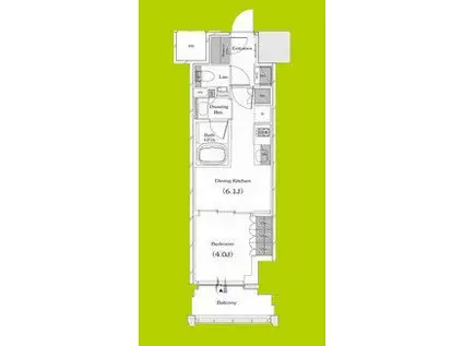 ザ・パークハビオ谷町六丁目クロス(1DK/10階)の間取り写真