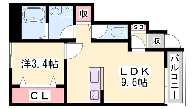 クリスタルハイツ土山(1LDK/1階)の間取り写真