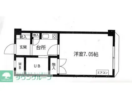 リ・ヴェール京町(1K/3階)の間取り写真