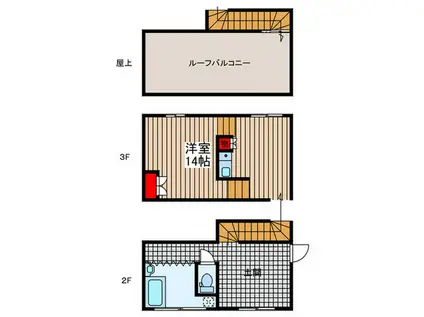 サーフビレッジKAI(ワンルーム/2階)の間取り写真