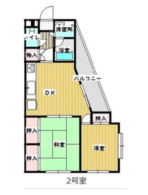 南片江コスモ(2DK/3階)の間取り写真