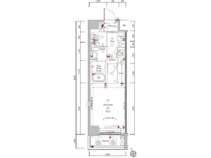 LUMEED上石神井(1K/5階)の間取り写真
