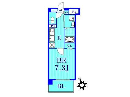 ジョンノヴィヨコハマ(1K/3階)の間取り写真