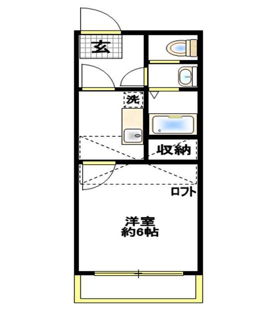シャルムハイツ(1K/2階)の間取り写真