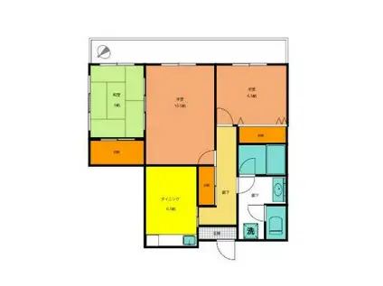 安西ビル(3DK/3階)の間取り写真