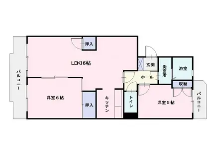 サンハイムヒル(3LDK/3階)の間取り写真