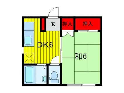 メゾン宇田川(1DK/1階)の間取り写真