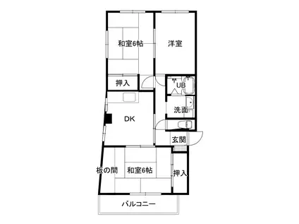 メゾンイレーネ(3DK/1階)の間取り写真