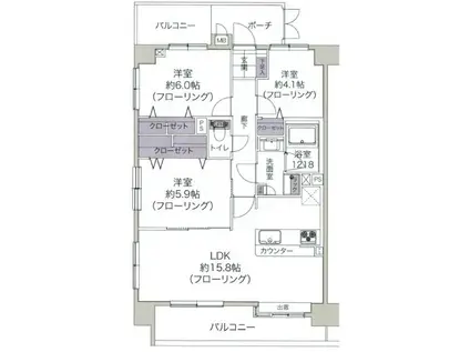 コート横浜反町(3LDK/7階)の間取り写真