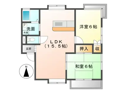 パストラル津(2LDK/2階)の間取り写真