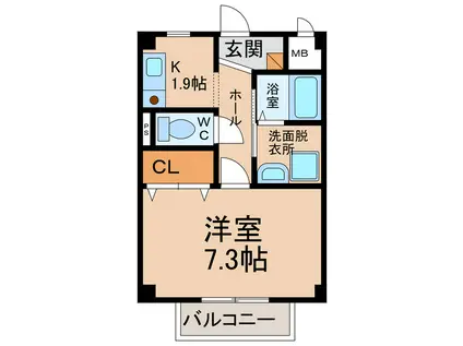 メゾン・ソレイユ(1K/2階)の間取り写真