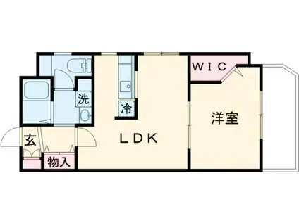 西蟹屋KKビル(1LDK/9階)の間取り写真