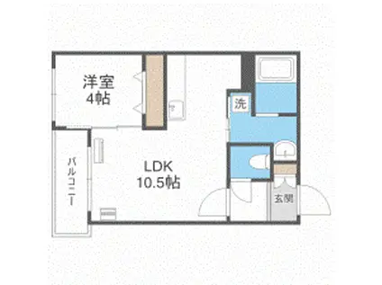 KABAYA GARDEN SAPPORO(1LDK/5階)の間取り写真