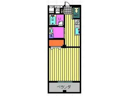 セカンドウイング永田町(1K/2階)の間取り写真