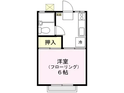 ヒルサイド・ヴィラ(1K/2階)の間取り写真