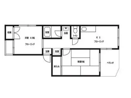 泉ハイツ(2DK/2階)の間取り写真