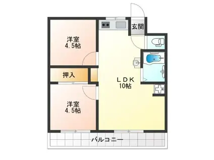 リアライズ玉出(2LDK/11階)の間取り写真