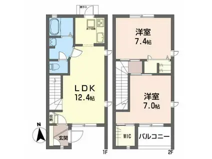 サンヒルズ(2LDK/1階)の間取り写真