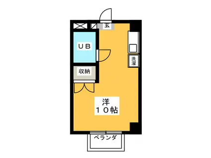 グレース(ワンルーム/1階)の間取り写真